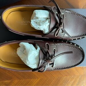 Valentino Garavani Dark Brown Boat Shoes